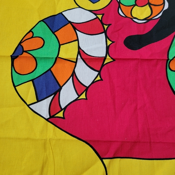 Rare Vintage Niki De Saint Phalle Scarf Made in France Abstract Wearable Art - Picture 3 of 9
